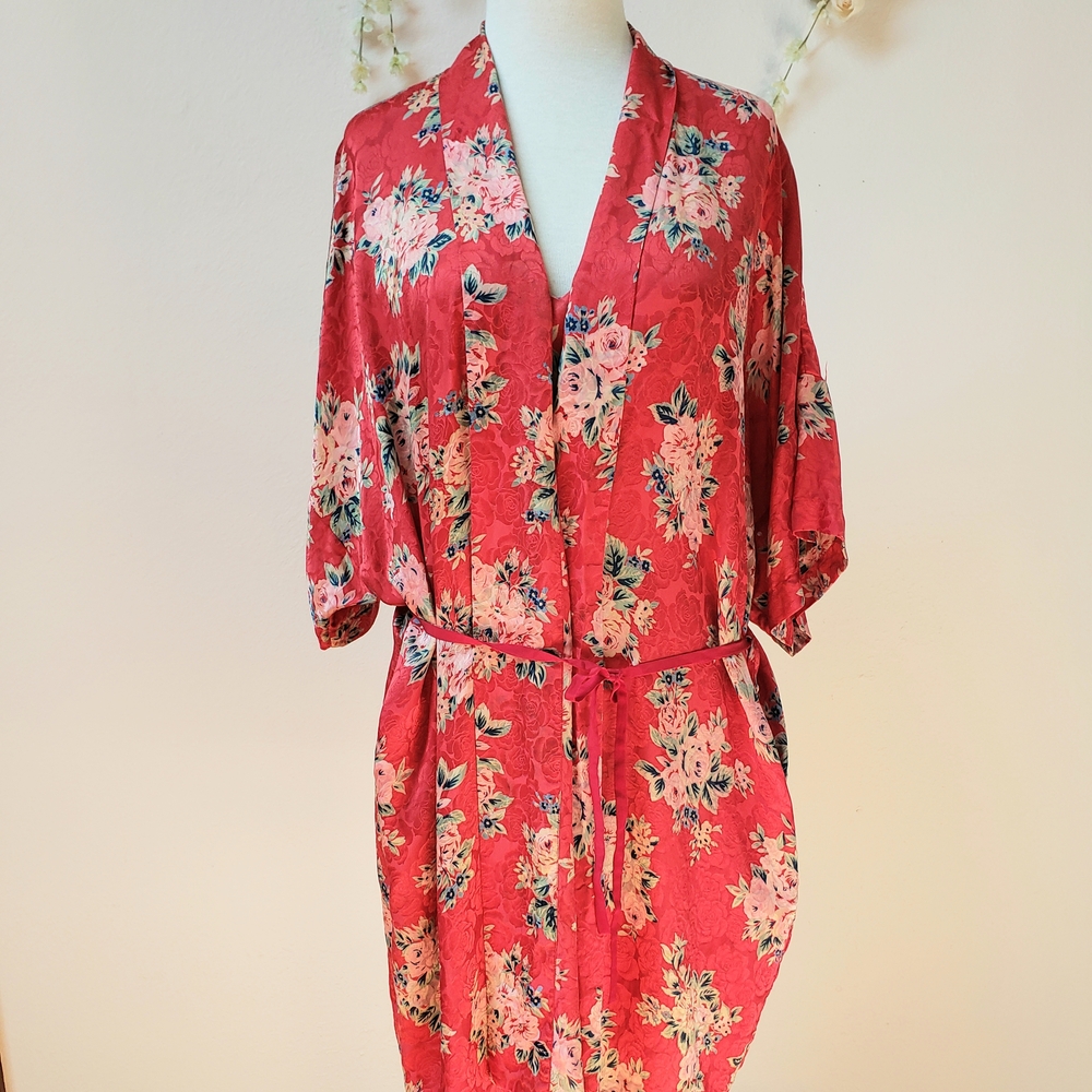 Floral Red Kimono Dress - Picture 6 of 8
